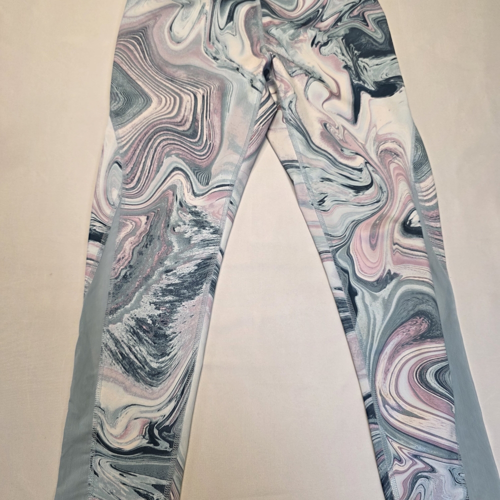 Old Navy Kids Marble Print Leggings - Pink, Gray, White